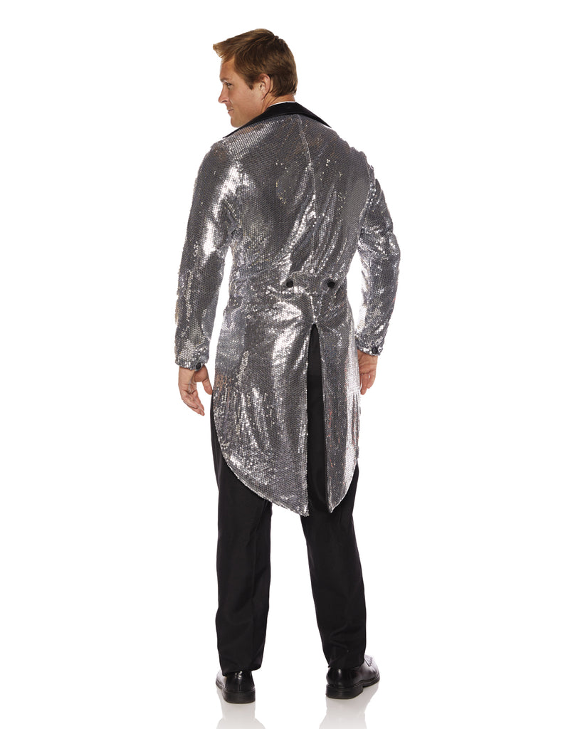 Silver Sequin Mens Adult Costume Tails