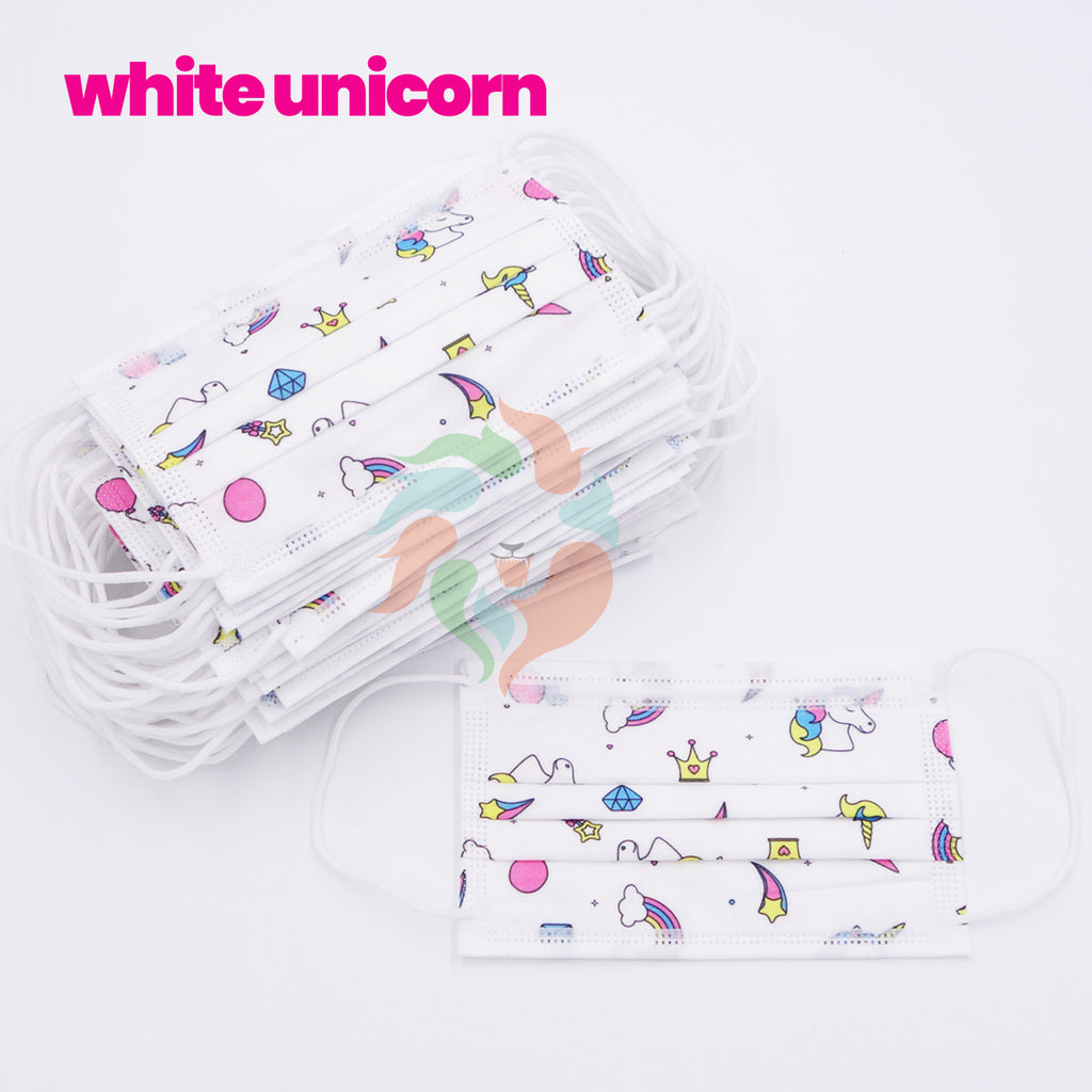 [50 PACK] Kids Disposable Mask 3 Ply Non-Medical-UNICORN