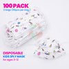 [100 PACK] Kids Disposable Mask 3 Ply Non-Medical-WHITE UNICORN