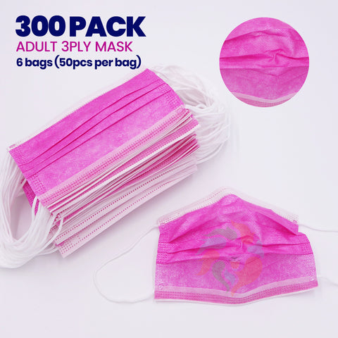 [300 PACK] PURPLE 3ply Disposable AdultMask
