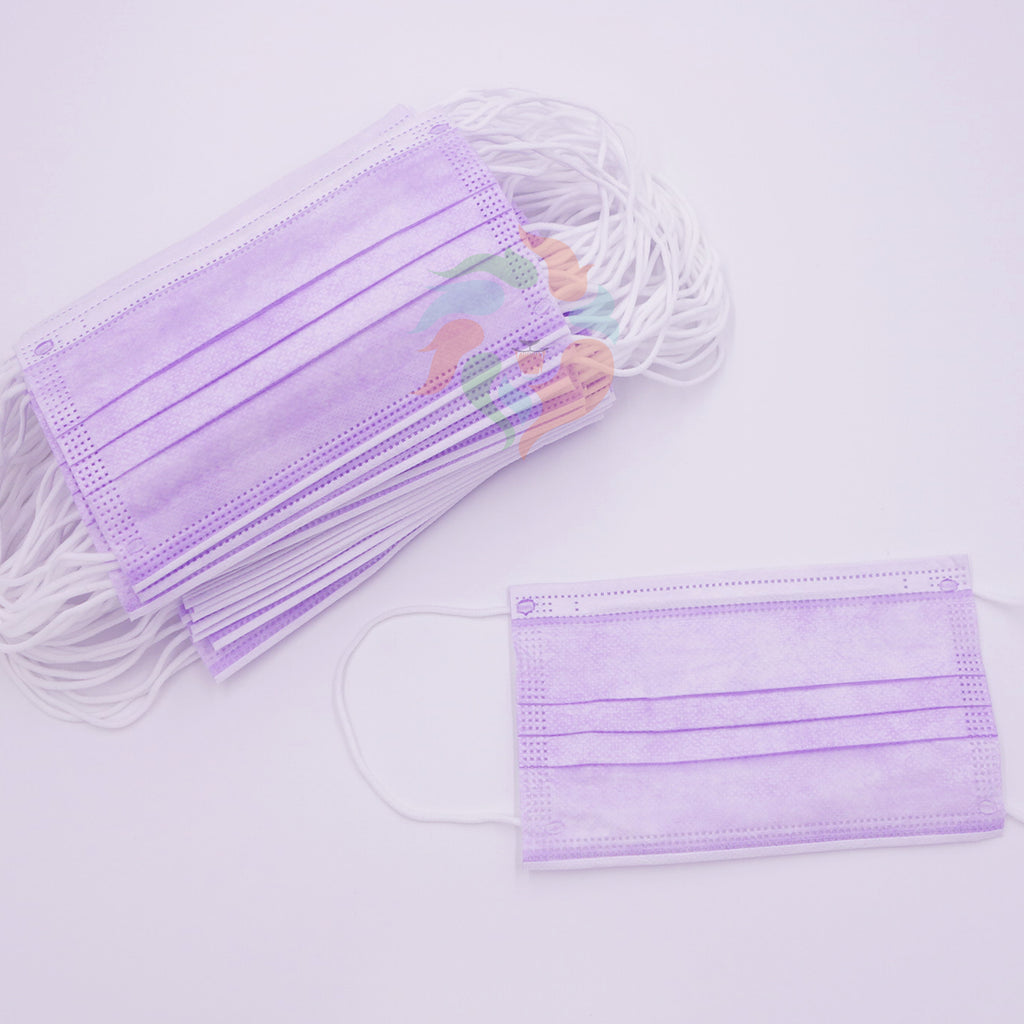 [300 PACK] PURPLE 3ply Disposable AdultMask