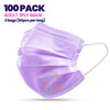 [100 PACK] PURPLE 3ply Disposable AdultMask