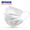 [50 PACK] WHITE 3ply Disposable Adult Mask