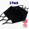 [3 PACK] Black Cotton Double Layer Mask