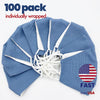 [100 PACK] Light Blue Cotton Double Layer Mask