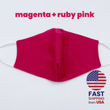 Magenta Ruby Pink Cotton Double Layer Mask
