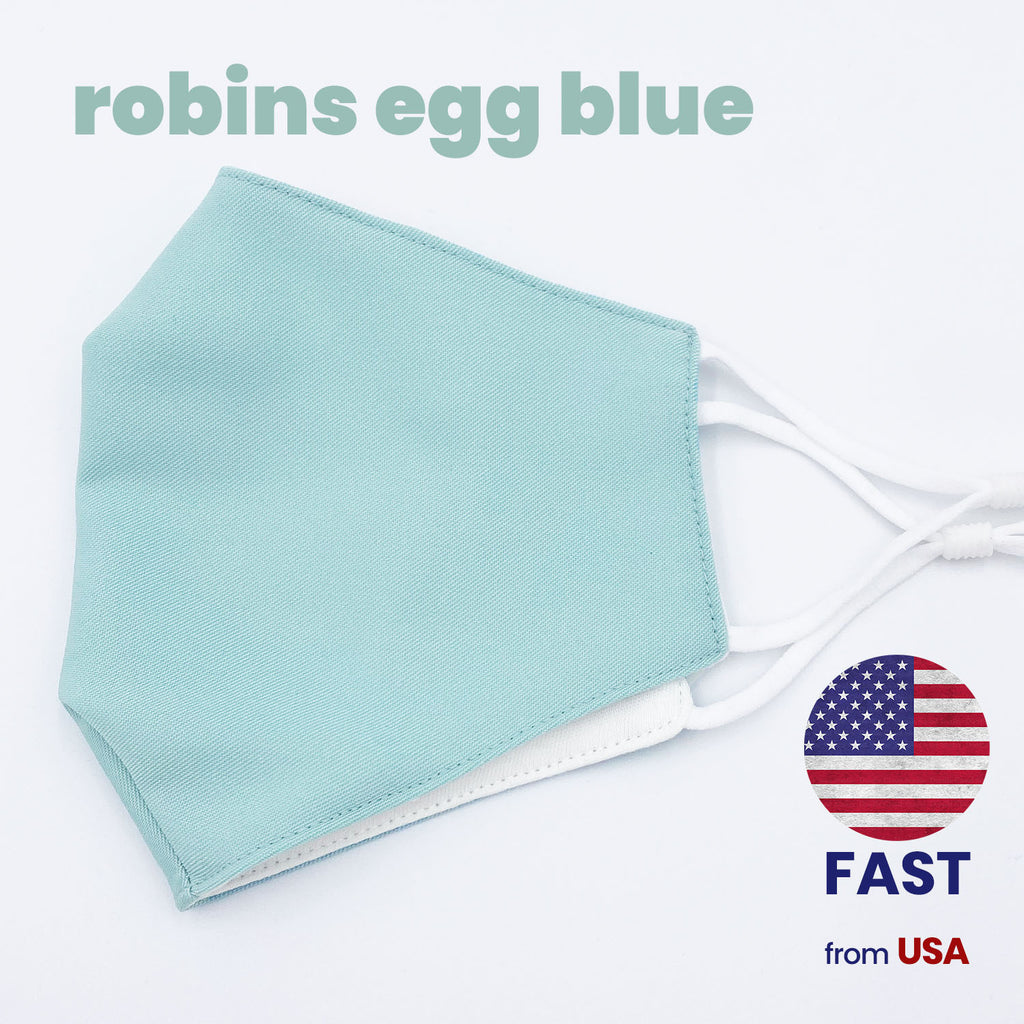 Robins Egg Blue Cotton Double Layer Mask