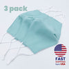 [3 PACK] Robins Egg Blue Cotton Double Layer Mask